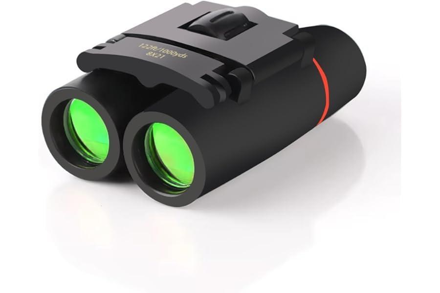 Binoculars for Adults and Kids, High Powered Portable & Compact Binoculars, for Bird Watching, Cruise Ship, Travel, Hunting Essentials (Black, 8×21)