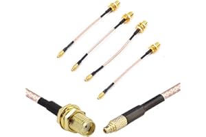 CORONIR MMCX to SMA Female Low Loss FPV Antenna Extension Cable Adapter for FPV Racing Drone Quadcopter DIY Accs(95mm/3.7")-Pack of 4