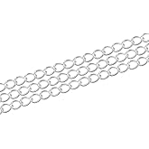 Adabele 5 Feet Authentic 925 Sterling Silver Unfinished 2.5mm (0.1 Inch) Twisted Oval Link Curb Cable Chain Bulk Hypoallergenic Nickel Free for DIY Craft Jewelry Making SSK-O1