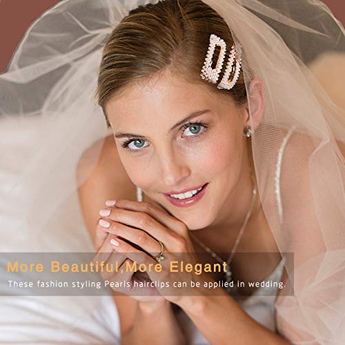 CINEEN 12 Stücke Perle Haarspange Künstliche Haarnadeln Haar Snap Clips Haarklammern Haarspangen Zubehör Für Mädchen Damen