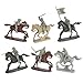 Civil War Charging Cavalry Plastic Army Men: GRAY Set of 6 54mm Figures and 6 Horses - 1:32 scale