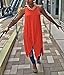 Memorose Women Casual Sleeveless Crewneck Asymmetrical Hem Vest Shirt Midi Dress Orange L