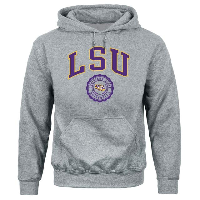 Barnesmith Louisiana State University LSU Tigers Hooded Sweatshirt, Heritage, Charcoal Grey, Small Image