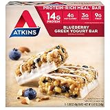 Atkins Protein-Rich Meal Bar, Blueberry Greek Yogurt, 5 Count each pack, 8.4 Ounce (Pack of 1)