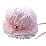 FUNOC® Adjustabe Toddlers Baby Girls Flower Stripe Sun Hat Cap Summer Cotton Bonnet