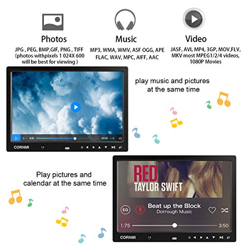 Digital Photo Frame, Cornmi Digital Picture Frame Music HD Body Motion Sensor Auto Rotation Alarm Calendar Video Player With Remote Control for Wedding Commemoration Valentine's Day gift