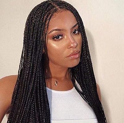 Vella Hair Long Braided Hair Synthetic Lace Front Wigs Black Color