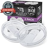 2 Splash Proof 20 / 10 OZ YETI Lids, RTIC and other tumblers, With Slider Closure, Spill Resistant, by BAYZI