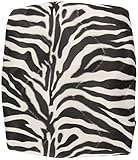 OxGord 17pc Set Zebra Animal Print Auto Seat Covers Set - Front Low Back Buckets - Rear Split Bench - Charcoal Gray & Black