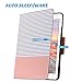 ULAK iPad Air 2 Case, 360 Degrees Rotating Stand Case Synthetic Leather Cover for Apple iPad Air 2 (2014 Release) with Automatic Wake/Sleep Function-Rose Gold/Minimal Stripes