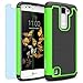 LG K8 / Escape 3 / K350N Case, INNOVAA Smart Grid Defender Armor Case (Not Compatible with LG K8 (2017)) W/ Free Screen Protector & Touch Screen Stylus Pen - Black/Green