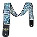 KMEGAS Soft Cotton Suede Ends Jacquard Weave Hootenanny Style Strap with Picks Holder for All Electric, Acoustic, Classical and Bass Guitars, Picks and Capo Included