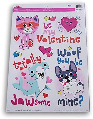 Valentine's Day Window Clings - Cute Animals