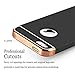 COOLQO Compatible for iPhone 5S/5/SE Case, 3in1 Ultra-Thin Hard Matte Finish Plastic [Tempered Glass Screen Protector] Shockproof Electroplate Cover Skin - Black