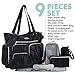 SoHo Time Square Diaper Bag Tote 9Pc, Black