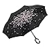 Elover 32in X 8 Panels Double Layer Inverted Umbrella, D - Peach Blossom