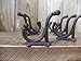 Cast Iron Coat Hat Hooks 3.5 x 2.75 Inches Rustic Brown Antique Style Set of 6