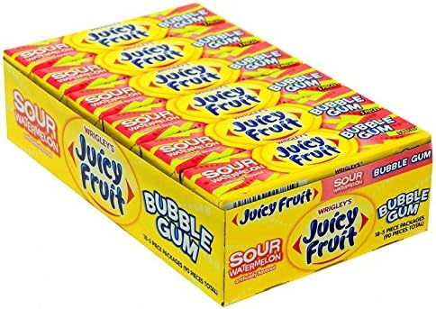 Product Of Wrigleys, Gum Juicy Fruit Sour Watermelon, Count 18 (5S) - Gum / Grab Varieties &amp; Flavors