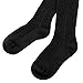 Ordenado 2 Pairs Women's Over knee Leg Warmer Thigh High Cotton Winter Socks( Black&dark Grey)One Size