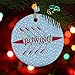 ChalkTalkSPORTS Crew Round Ceramic Ornament | Crew Boat with Holiday Lights