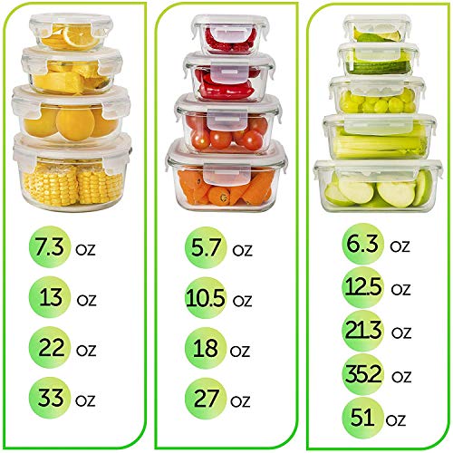 2 13+Pack+Glass+Storage+Containers+Lids