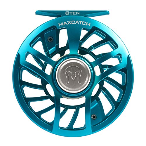Maximumcatch Sparta Fly Reel Fully Sealed Lightweight Expert Fly Fishing Reel(3/5wt, 5/7wt, 7/9wt, 8/10wt) (Ice Blue, 8/10wt)