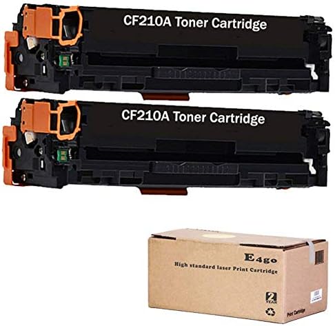 E4go 131A Black CF210A Toner Cartridge 2 Pack Compatible for HP Color Laserjet CM1312 MFP CM1321NFI CP1215 CP1515N CP1518NI Pro M276 M276NW M251NW M251 MFP Enterprise Flow/ M651DN/ M651N