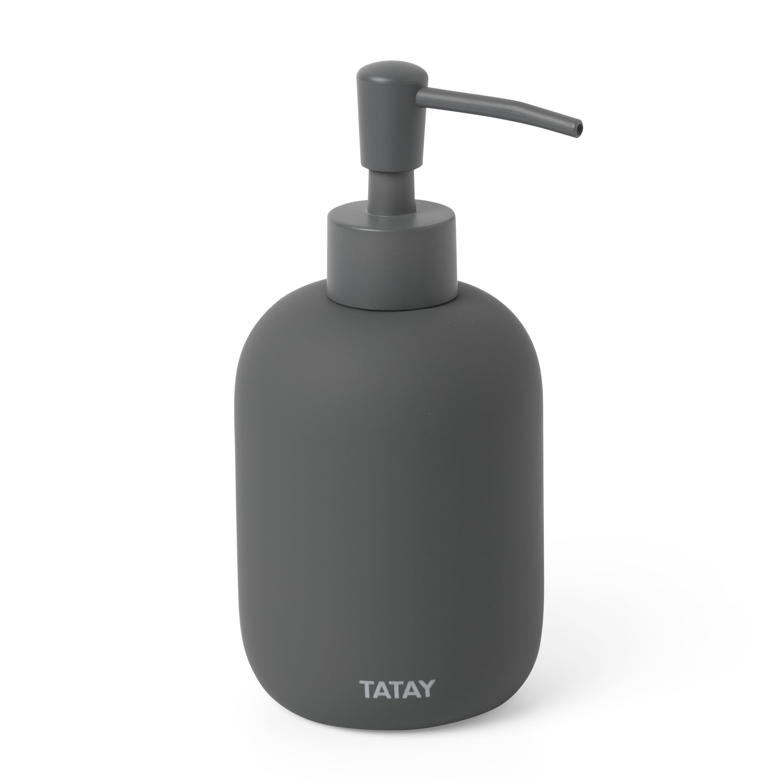 TATAY Ceramic Soap Dispenser Soft, Smooth Touch and Matte Finish, BPA Free, Anthracite Grey, Dimensions: 9.5 x 8 x 17 cm