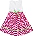 Sunny Fashion Girls Dress Pink Dot Flower Embroidered Sundress Size 6