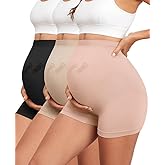 Y25D Maternity Shapewear Seamless Underwear Over Bump Pregnancy Shorts High Waist Panties Under Dress Belly Support