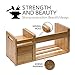 IDK Luxury Wooden Bamboo Desk Organizer with Two Drawers Three Expandable Book& File Shelves - Great for Home tabletop, Office Bookshelf, Accessories& Counter tables