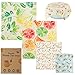 RUIMAICAN Beeswax Wrap, Reusable Beeswax Food Wraps, Sustainable Durable Food Storage,Cover for Fruits & Vegetables and Bowls to Keep Fresh,Pack of 4,1 Small,1 Medium,2 Large