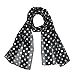 Women's Satin Polka Dot Scarf, Black