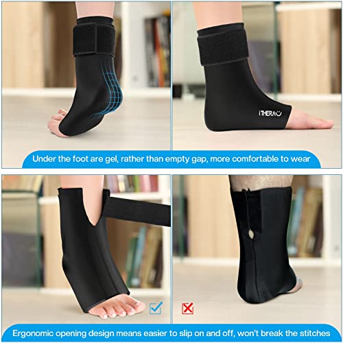 iTHERAU Ankle Ice Pack Wrap for Injuries Reusable Foot Ice Pack