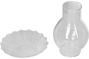 HOMSFOU Vintage Glass Cloche Candle Holder with Windproof Dome and Striped Base, Retro Glass Candle Supply