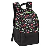 JINX Minecraft Scatter Creeper Kids School Backpack, Black, 16