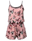 Awesome21 Women's Sleeveless Floral Print Knit Overlay Romper Jumpsuit