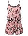 Awesome21 Women's Sleeveless Floral Print Knit Overlay Romper Jumpsuit