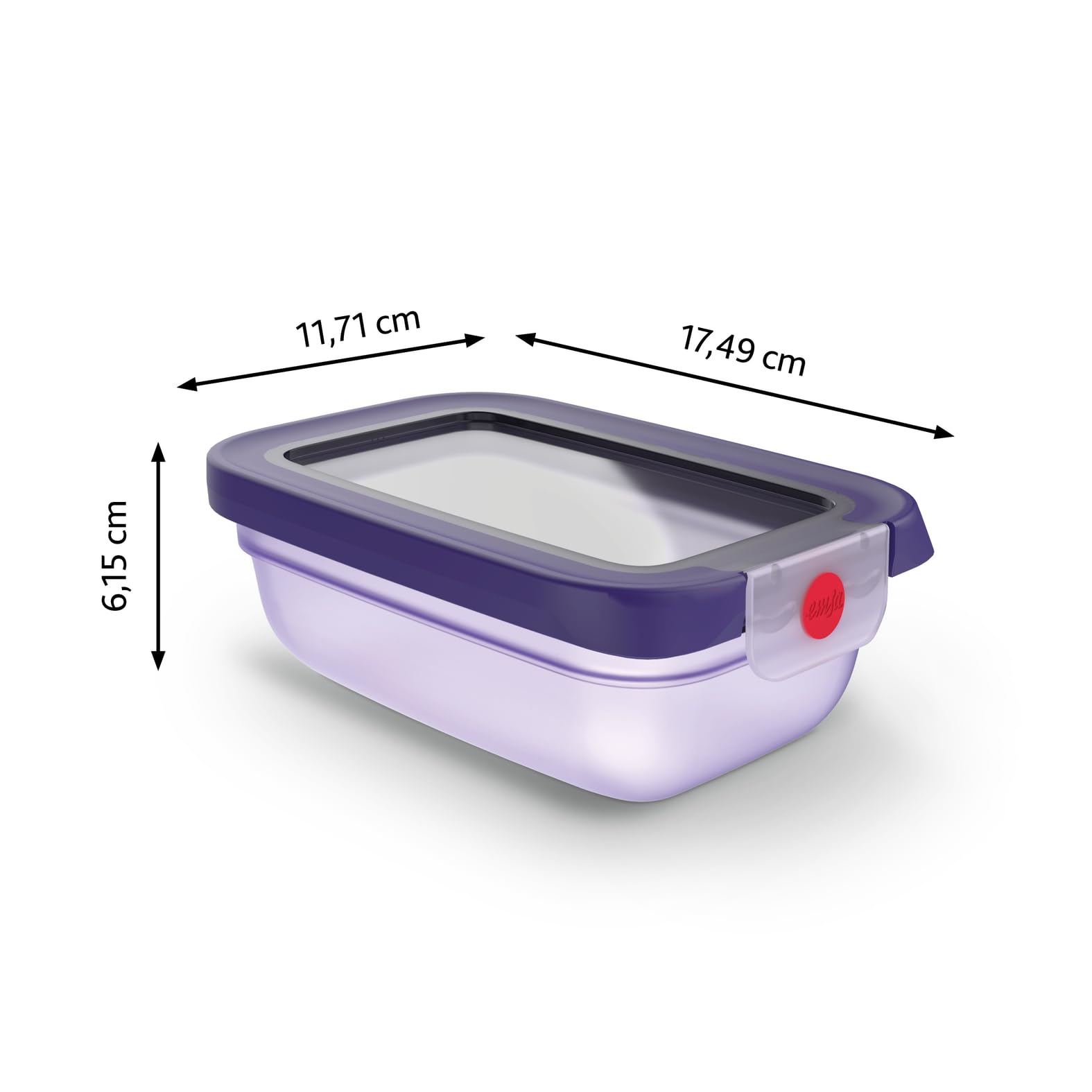EMSA oneClick Frischhaltedose, verschlossen mit nur 1 x Klick, Lebensmittel 2 x länger frisch, 100% dicht, Made in Germany, 0,5L, gefrier-, mikrowellen- und spülmaschinengeeignet, violett, N1210300 7