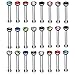 BodyJ4You 24PCS Nose Ring Bone Stud Pin Round Mix CZ 20G Stainless Steel Nostril Piercing Jewelry