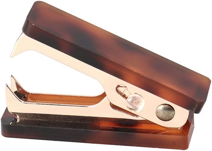 Multibey Mini Staples Remover Tool Gold Metal Jaws Staple Removal Puller Office Desk Accessories School Stationery, Tortoise : Office Products