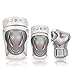 JBM BMX Bike Knee Pads and Elbow Pads with Wrist Guards Protective Gear Set for Biking, Riding, Cycling and Multi Sports Safety Protection: Scooter, Skateboard, Bicycle, Rollerblades (Silver, Adult)