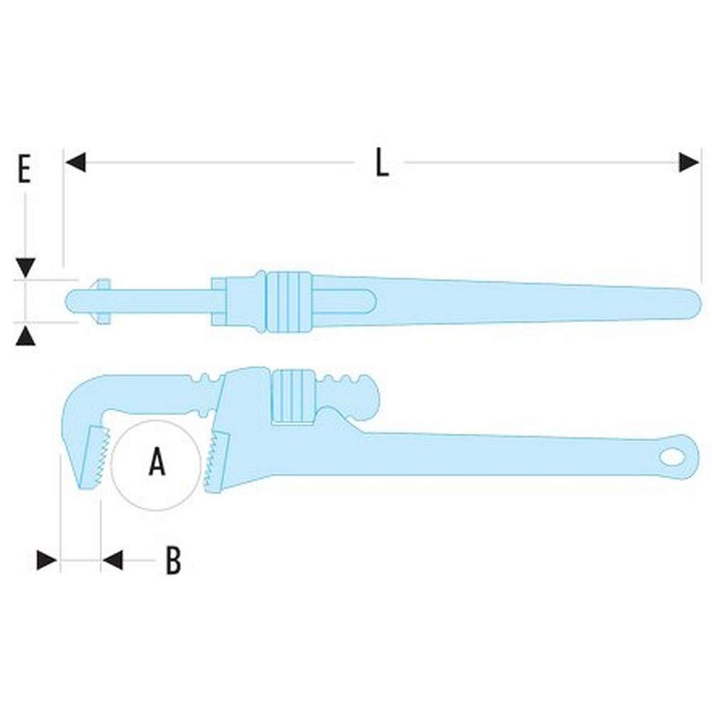 FACOM Rohrzange ZollStillson Zoll-model, Länge 200 mm, Spannbereich 27 mm, 1 Stück, 131A.8 4