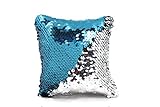 The Original Fidget - Aqua & Silver Square Sequin Pillow Fidget Toy for Sensory Therapy to Relieve Stress and Increase Focus for Adults and Kids. Helps with ADHD ADD Autism by Little Monkey- 1S