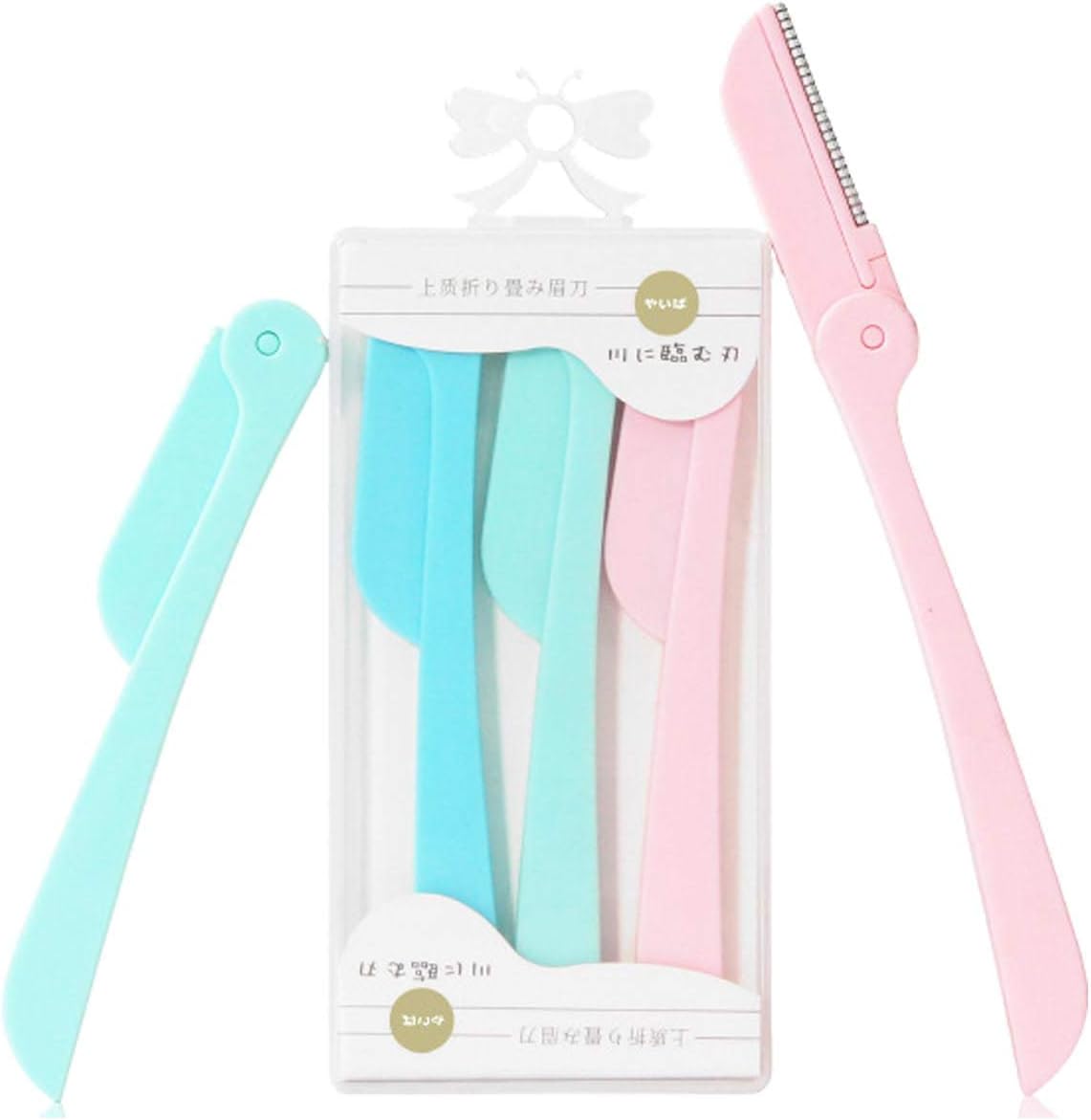 BaixnsjMultipurpose Eyebrow Razor and Facial Hair Trimmer Pack of 3 Blue+Green+Pink