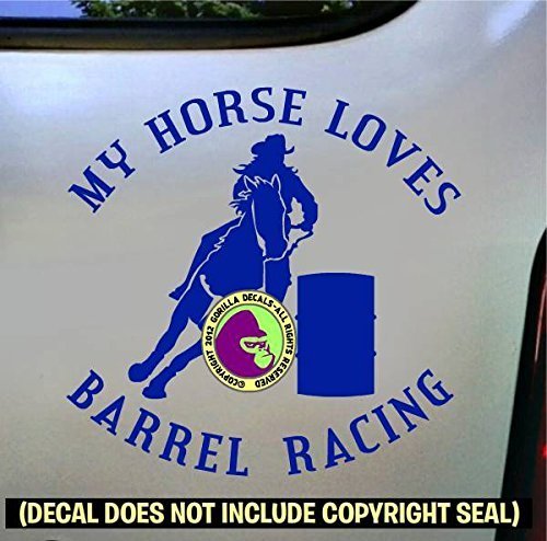 MY HORSE LOVES BARREL RACING Vinyl Decal Sticker E