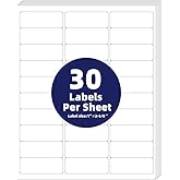 POLYSELLS 1" x2-5/8 Self Adhesive Address Labels, 30UP Blank Shipping Labels, FUSKU, FBA Mailing Labels for Inkjet and Laser Printer, 3000 Sticker Labels (100 Sheets), 30 Labels per Sheet