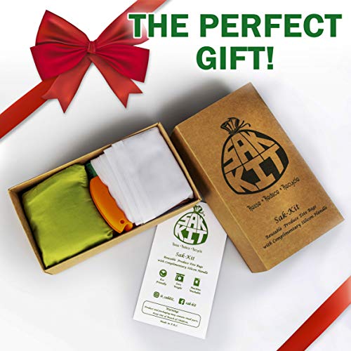 Reusable Mesh Bags Set of 12 pcs - Mesh Bags for Grocery w/ Weight Tags - Foldable Vegetable Bags W/ Carrier Handle - Produce Reusable Shopping Bags Grocery - Zero Waste Kit - Recycled Products Gift