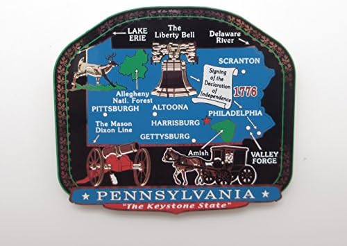 Pennsylvania State Landmarks Brass Magnet