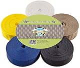 Country Brook Design 1 Inch Polypro Webbing #2, 5 Yards of 5 Colors